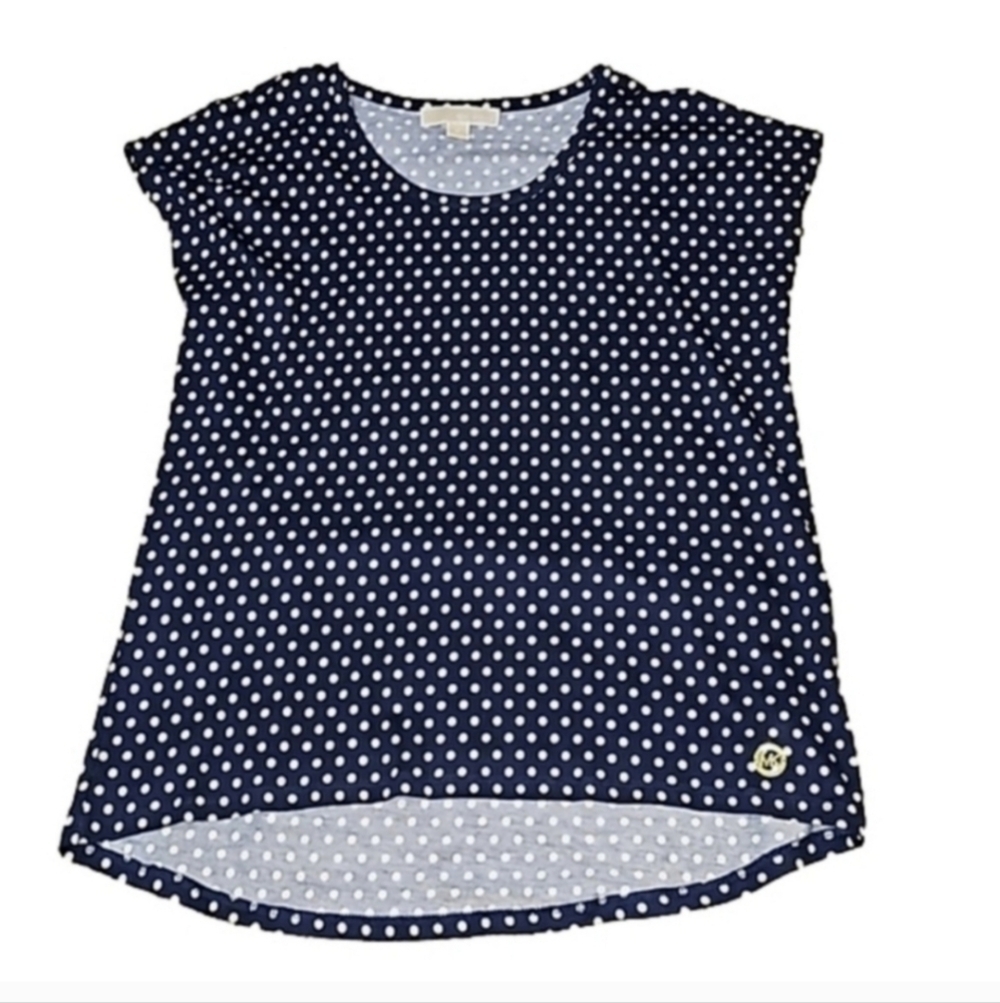 Michael Kors Blue and White Short Sleeve Tee